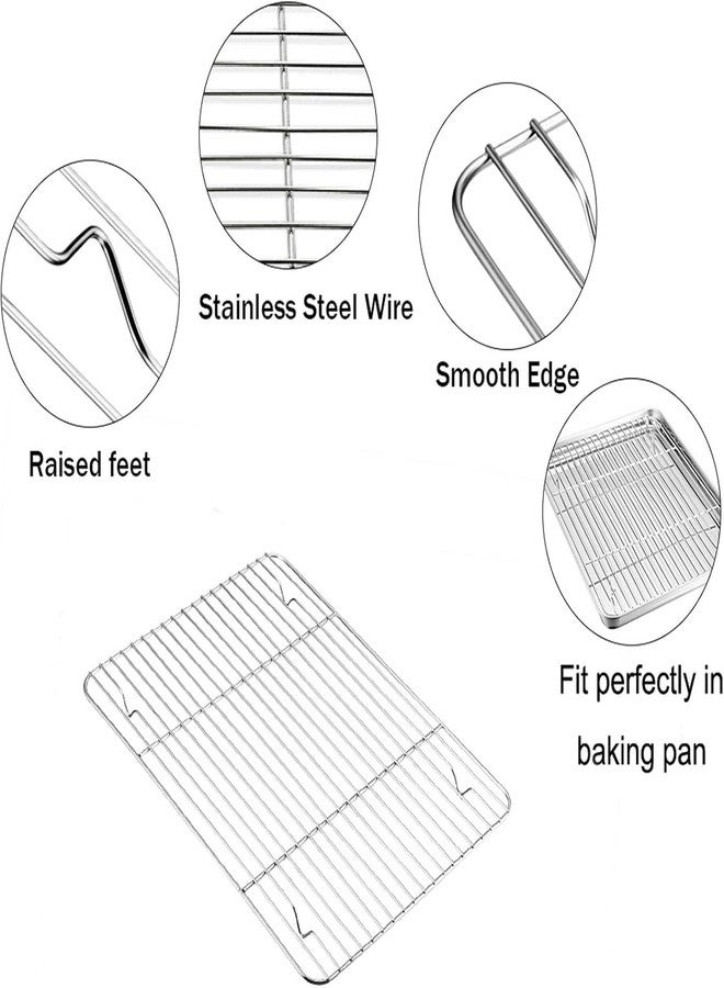 Crega Baking Oven Tray with Wire Rack, Stainless Steel Baking Oven Sheet Tray, Bacon Pan and Cooling Rack for Cooking Roasting Cookie, Dishwasher Safe & Easy to Clean - Image 3