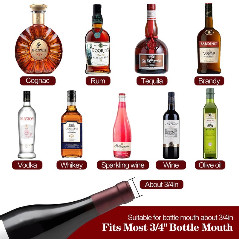 DkOvn 48 Pack Liquor Pour Spout  Stainless Steel Classic Bottle Pourers With Rubber Dust Cap  Speed Wine Bottle Pourer For Liquor Bottle  Oil Bottles(48 Pack) - Image 3