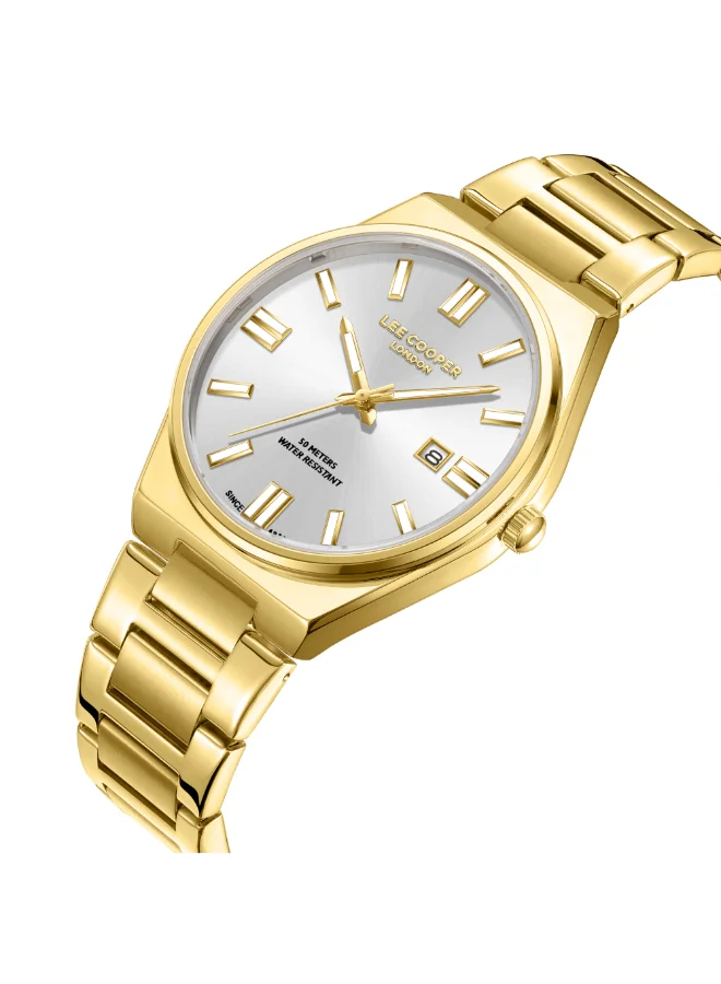 لي كوبر ساعة يد رجالية معدنية تناظرية ٤٠ مم