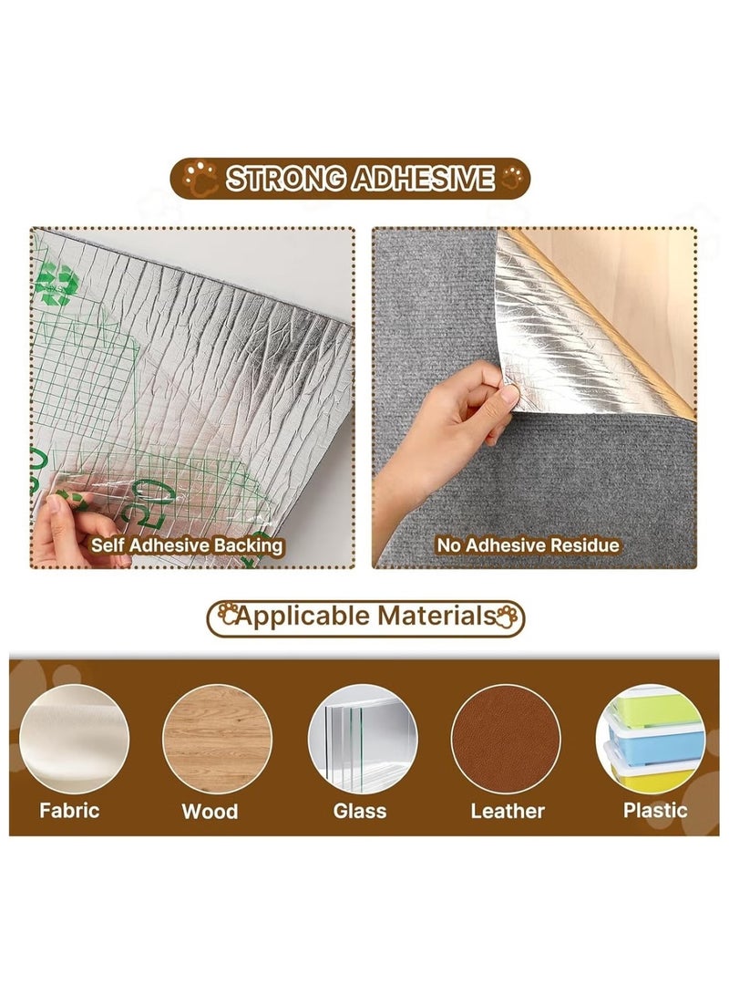 ZVEV Cat Scratcher, Cat Scratching Pads, 23.6" x 11.8", Cuttable Cat Scratching Mat, Self-Adhesive, Cat Tree Shelves, Replacement Pad for Cat Tree Shelves, Sofa Furniture Protector - Image 2