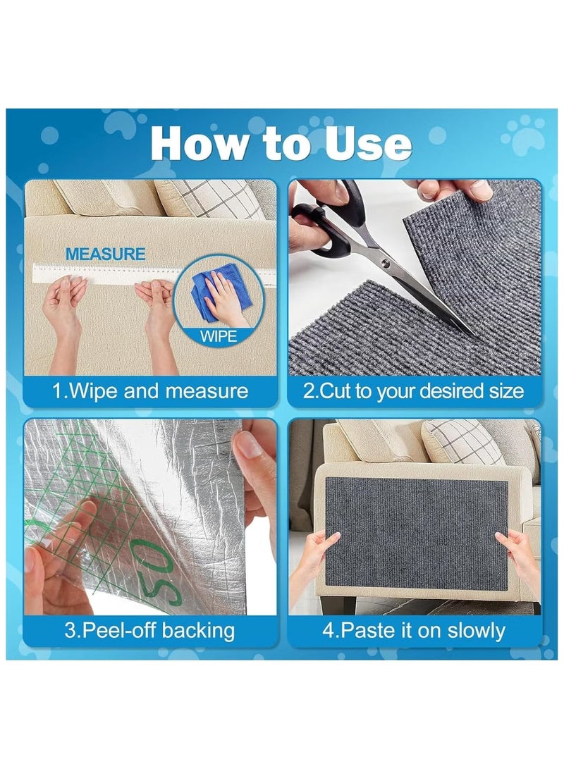 ZVEV Cat Scratcher, Cat Scratching Pads, 23.6" x 11.8", Cuttable Cat Scratching Mat, Self-Adhesive, Cat Tree Shelves, Replacement Pad for Cat Tree Shelves, Sofa Furniture Protector - Image 4