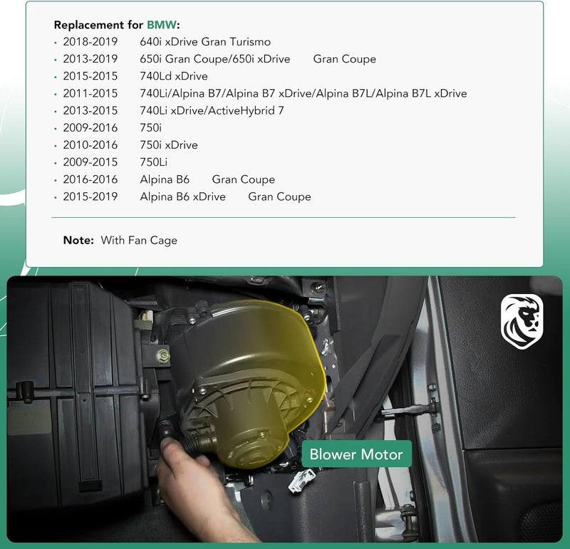 YHTAUTO مجموعة مروحة محرك سخان تكييف YHTAUTO لطرازات BMW - Image 3