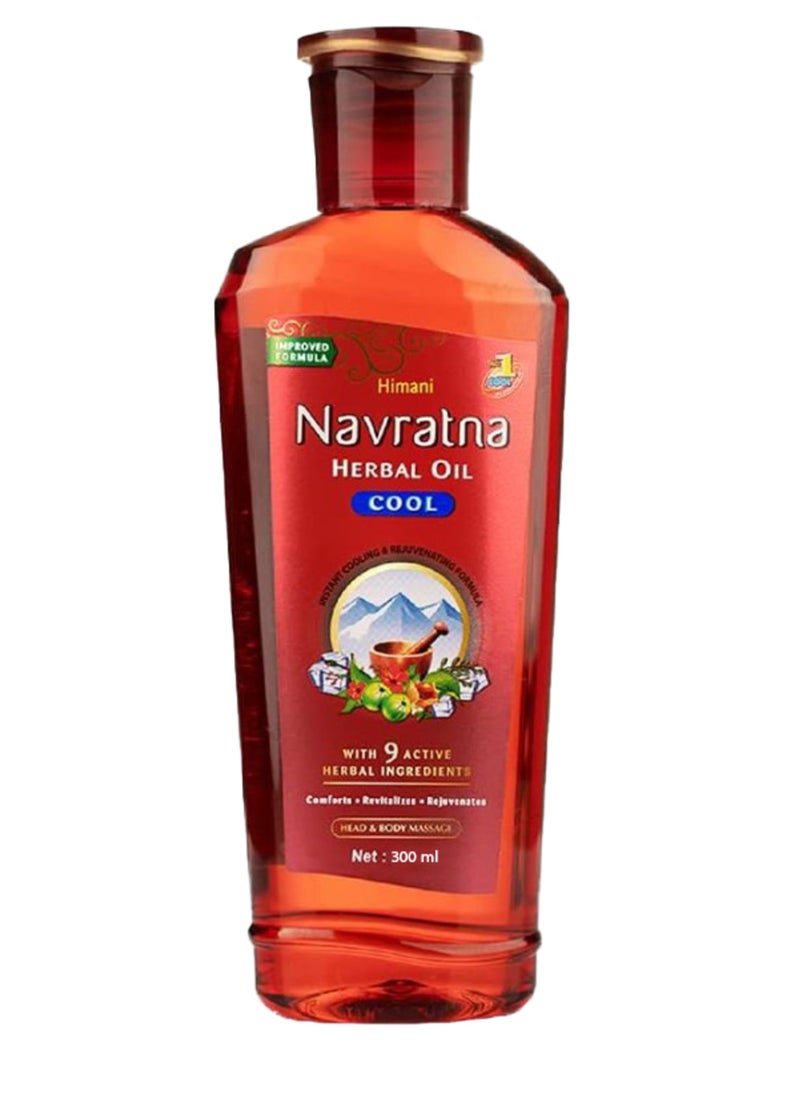 Navratna Head & body Massage Herbal Cool Oil 300 ml  - Image 1