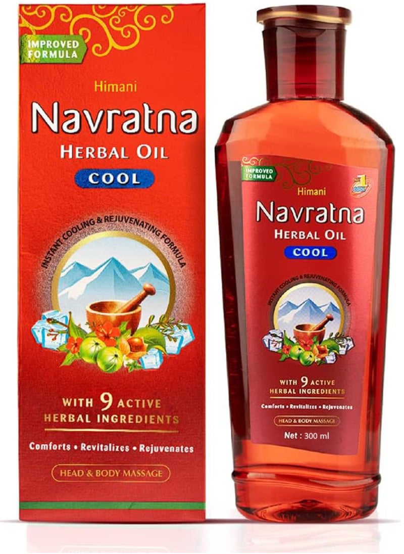 Navratna Head & body Massage Herbal Cool Oil 300 ml  - Image 2