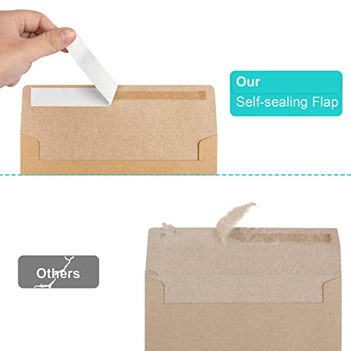 Joyberg 50 Pack Brown Kraft Envelopes, 5x7 Envelopes for Invitations, A7 Invitation Envelopes for Personalize Gift Cards, Wedding, Baby Shower, Birthday Party - Image 3