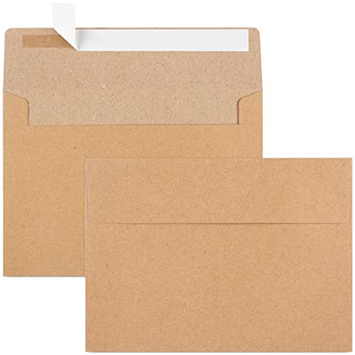 Joyberg 50 Pack Brown Kraft Envelopes, 5x7 Envelopes for Invitations, A7 Invitation Envelopes for Personalize Gift Cards, Wedding, Baby Shower, Birthday Party - Image 1