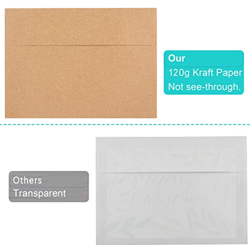 Joyberg 50 Pack Brown Kraft Envelopes, 5x7 Envelopes for Invitations, A7 Invitation Envelopes for Personalize Gift Cards, Wedding, Baby Shower, Birthday Party - Image 4