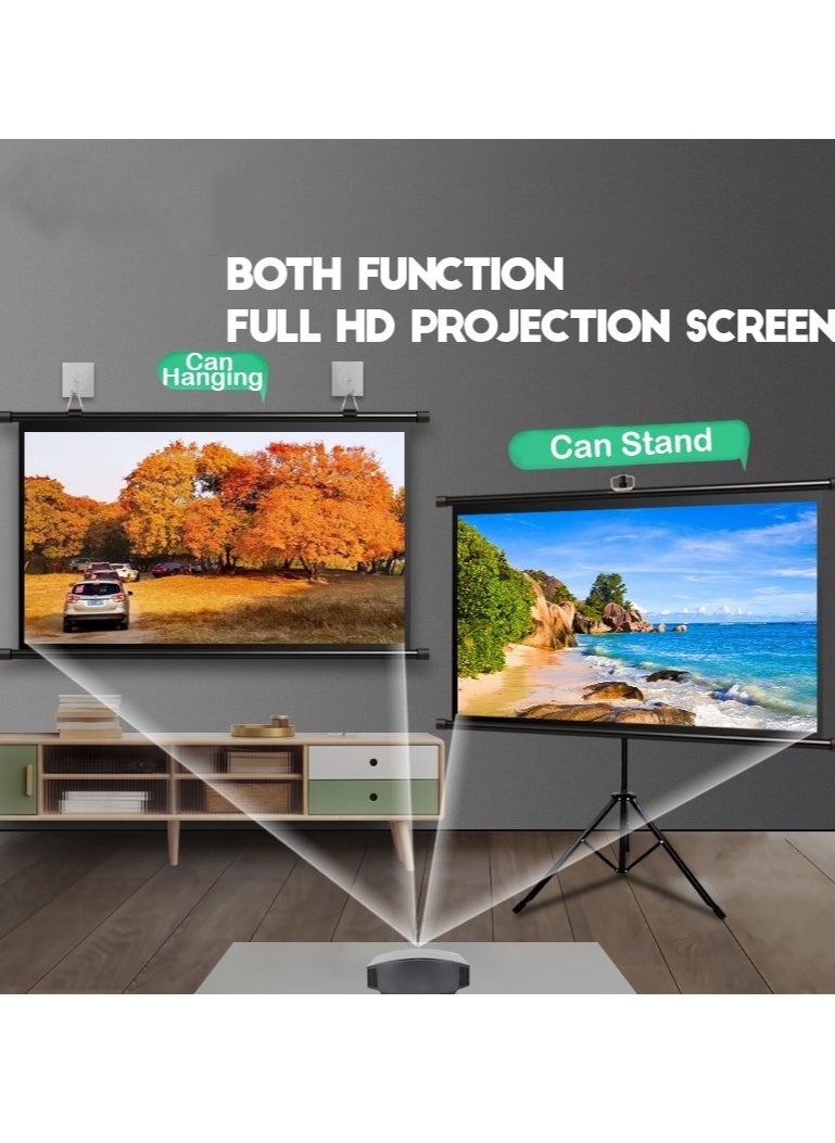Flash Hawk 2-in-1 72 inch 16:9 Portable Foldable Projection Screen Soft Curtain With Tripod Stand and Carrying Bag for Indoor Outdoor Home Theater Backyard Cinema Travel  - Image 3