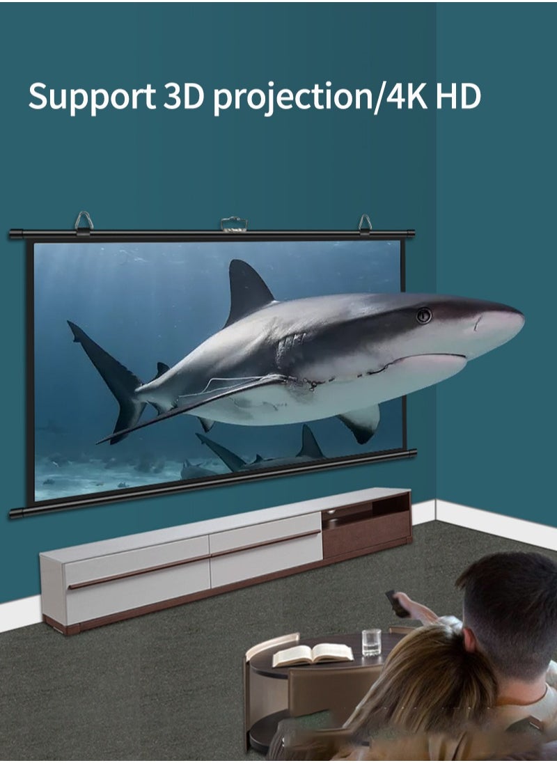 2-in-1 72 inch 16:9 Portable Foldable Projection Screen Soft Curtain With Tripod Stand and Carrying Bag for Indoor Outdoor Home Theater Backyard Cinema Travel