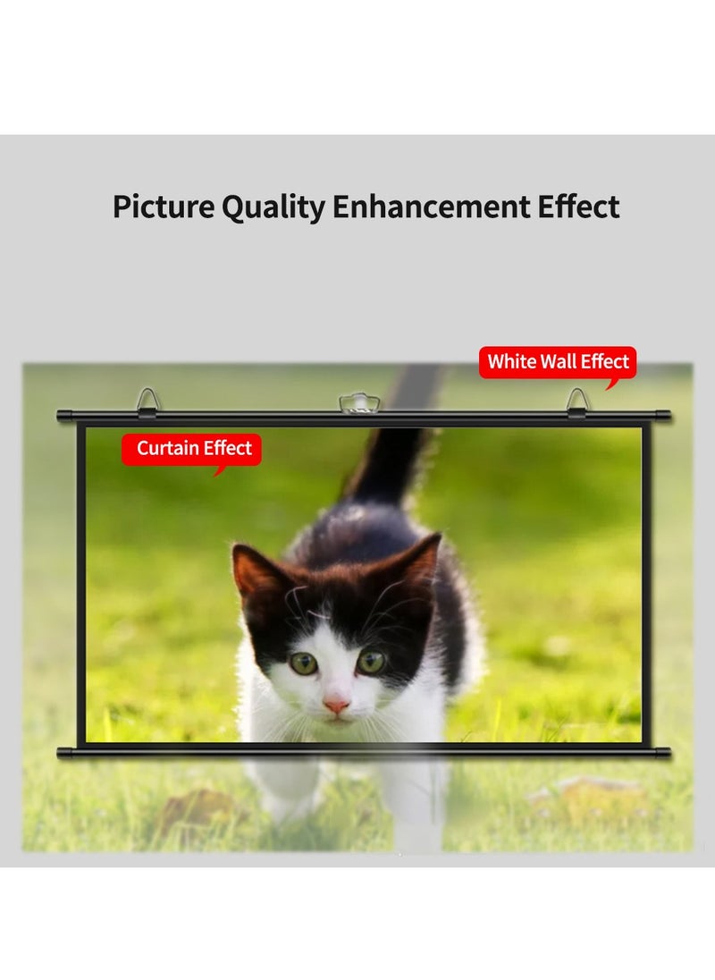 2-in-1 72 inch 16:9 Portable Foldable Projection Screen Soft Curtain With Tripod Stand and Carrying Bag for Indoor Outdoor Home Theater Backyard Cinema Travel