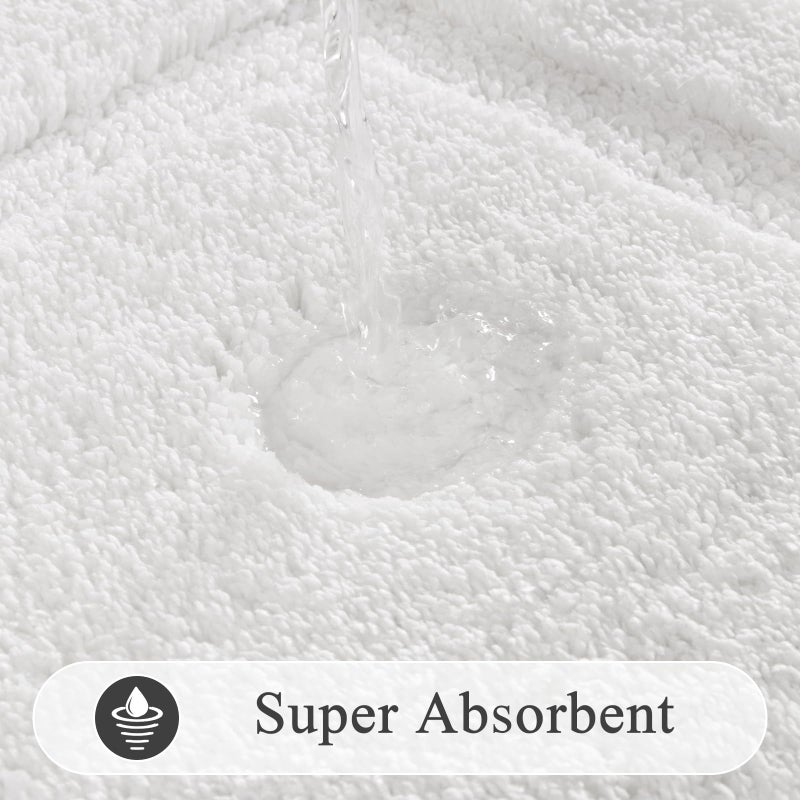 SHACOS Large Soft Bathroom Rugs 24"x60" Long Bath Runners Non Slip Washable Absorbent Bath Mats Carpets Bathroom Tub Double Sink Vanity Floor Mats, White 2'x5' - Image 4