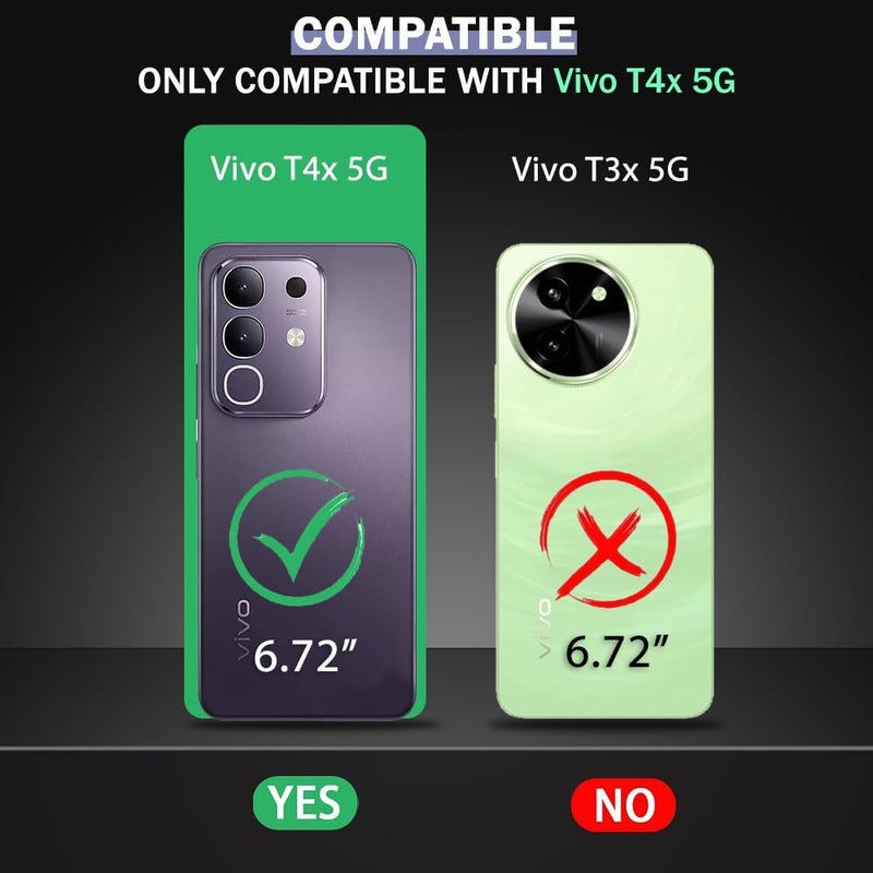 AIBEX ® Compatible for Vivo Y31 Pro 5G / Vivo T4X 5G / iQOO Z10X 5G Flip Cover Leather Finish | Inside TPU with Card Pockets | Wallet Stand | Complete Protection Flip Case -Blue - Image 2