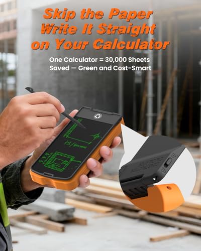 ROATEE Construction Calculator with Writing Tablet Industrial & Scientific ROATEE Engineering Calculator for Contractor, Concrete Pocket Feet-inch-Fraction Calculators for Carpenter, Framer, Remodeler - Image 3