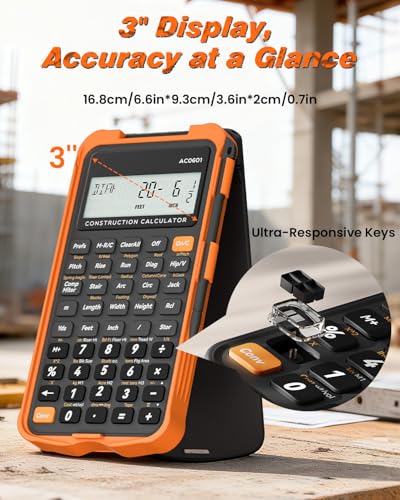 ROATEE Construction Calculator with Writing Tablet Industrial & Scientific ROATEE Engineering Calculator for Contractor, Concrete Pocket Feet-inch-Fraction Calculators for Carpenter, Framer, Remodeler - Image 4