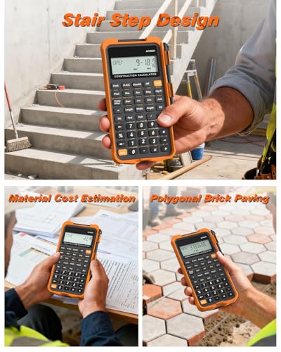 ROATEE Construction Calculator with Writing Tablet Industrial & Scientific ROATEE Engineering Calculator for Contractor, Concrete Pocket Feet-inch-Fraction Calculators for Carpenter, Framer, Remodeler - Image 5