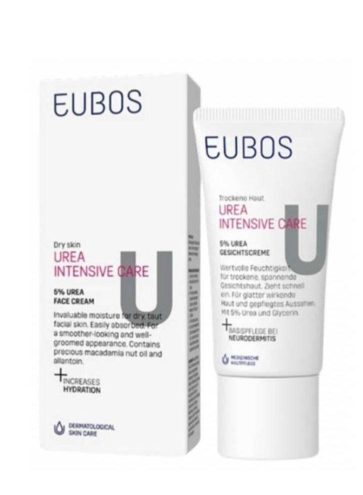 Eubos face cream for dry and tight skin, containing 5% urea with macadamia oil, 50 ml. - Image 1