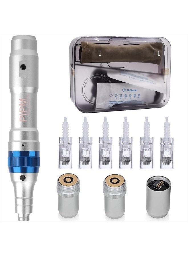 PIPM Drmapen Microneedling Pen Machine with 6pcs 36pin Cartridges For Skin Care A6