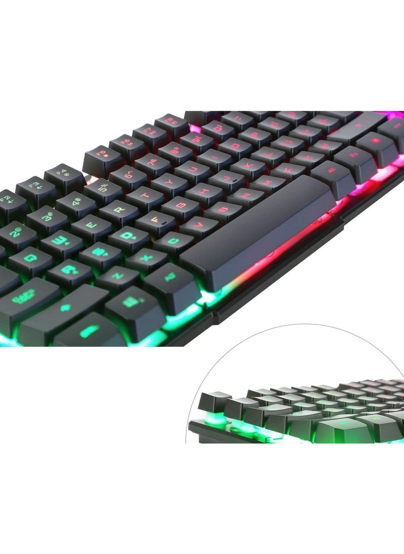 Generic - Wired Gaming Keyboard and Mouse Combo – USB, Black - Image 1