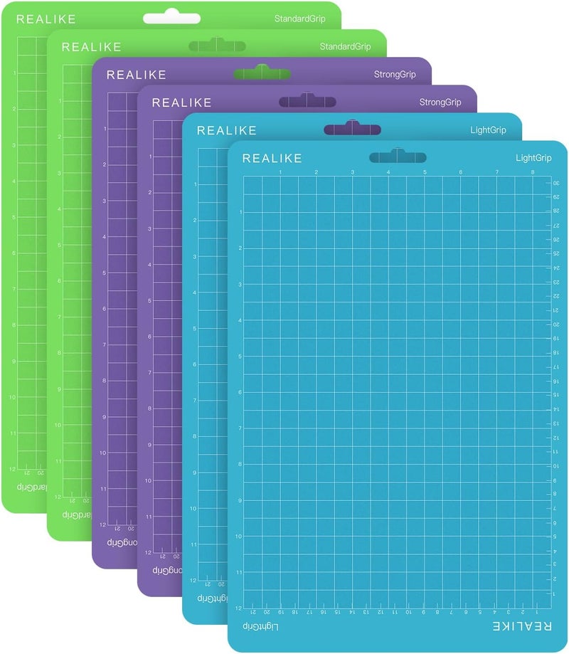 ريلايك حصيرة القطع ريالايك لكرايكت جوي إكسترا مقاس 8.5 بوصة × 12 بوصة (حصيرتان قابضتان قياسيتان، حصيرتان قابضتان خفيفتان، حصيرتان قابضتان قويتان - 6 حصائر)، حصائر قطع لاصقة متنوعة لإكسسوارات كرايكت جوي إكسترا - Image 1