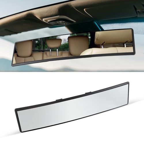 Hbxdeco Car Rear View Mirror Automotive Panoramic Convex Rearview Mirror Interior Clipon Wide Angle Rear View Mirror Universal 1181 Inch Extended Car Mirror to Reduce Blind Spot - Image 1