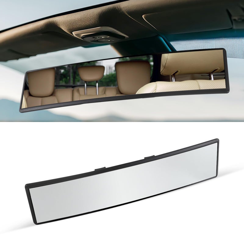 Hbxdeco Car Rear View Mirror Automotive Panoramic Convex Rearview Mirror Interior Clipon Wide Angle Rear View Mirror Universal 1181 Inch Extended Car Mirror to Reduce Blind Spot - Image 3