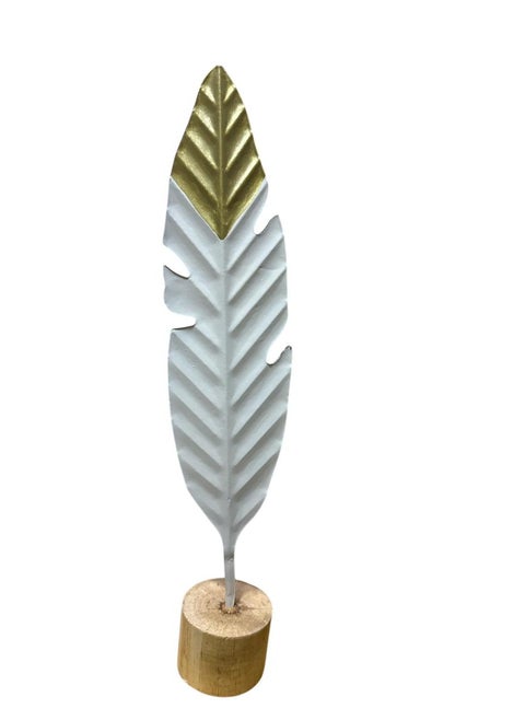 A decorative piece in the shape of a leaf, made of durable, high-quality metal