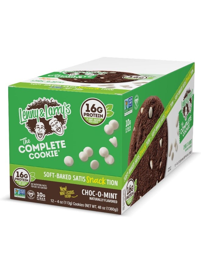 LENNY & LARRY'S The Complete Cookie, Choc-O-Mint, Soft Baked, 16G Plant Protein, Vegan, 4-Ounce Cookies (Pack Of 12) - Image 4