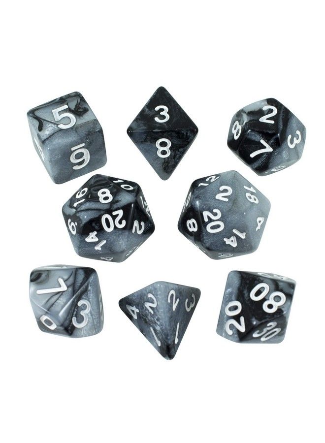Paladin Roleplaying مجموعة نرد موسعة باللونين الرمادي والأسود مع D20 إضافي لقوانين الظلام - Image 1