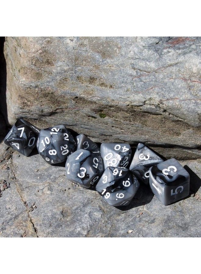 Paladin Roleplaying مجموعة نرد موسعة باللونين الرمادي والأسود مع D20 إضافي لقوانين الظلام - Image 5