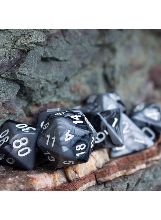 Paladin Roleplaying مجموعة نرد موسعة باللونين الرمادي والأسود مع D20 إضافي لقوانين الظلام - Image 4