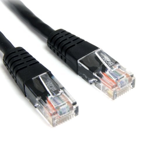 StarTech.com Cat5e Ethernet Cable - 2 ft - Black - Patch Cable - Molded Cat5e Cable - Short Network Cable - Ethernet Cord - Cat 5e Cable - 2ft (M45PATCH2BK) - Image 1