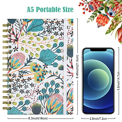OMEYA Spiral Notebook, 4 Pack A5 Lined Journal for Women, Hardcover Spiral Journal with 2 Pockets, College Ruled Notebooks, Cute Notebook for Office, School Supplies, Gifts (160 Pages, 6.3" x 8.46") - Image 5