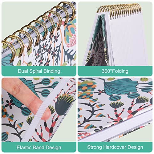 OMEYA Spiral Notebook, 4 Pack A5 Lined Journal for Women, Hardcover Spiral Journal with 2 Pockets, College Ruled Notebooks, Cute Notebook for Office, School Supplies, Gifts (160 Pages, 6.3" x 8.46") - Image 2