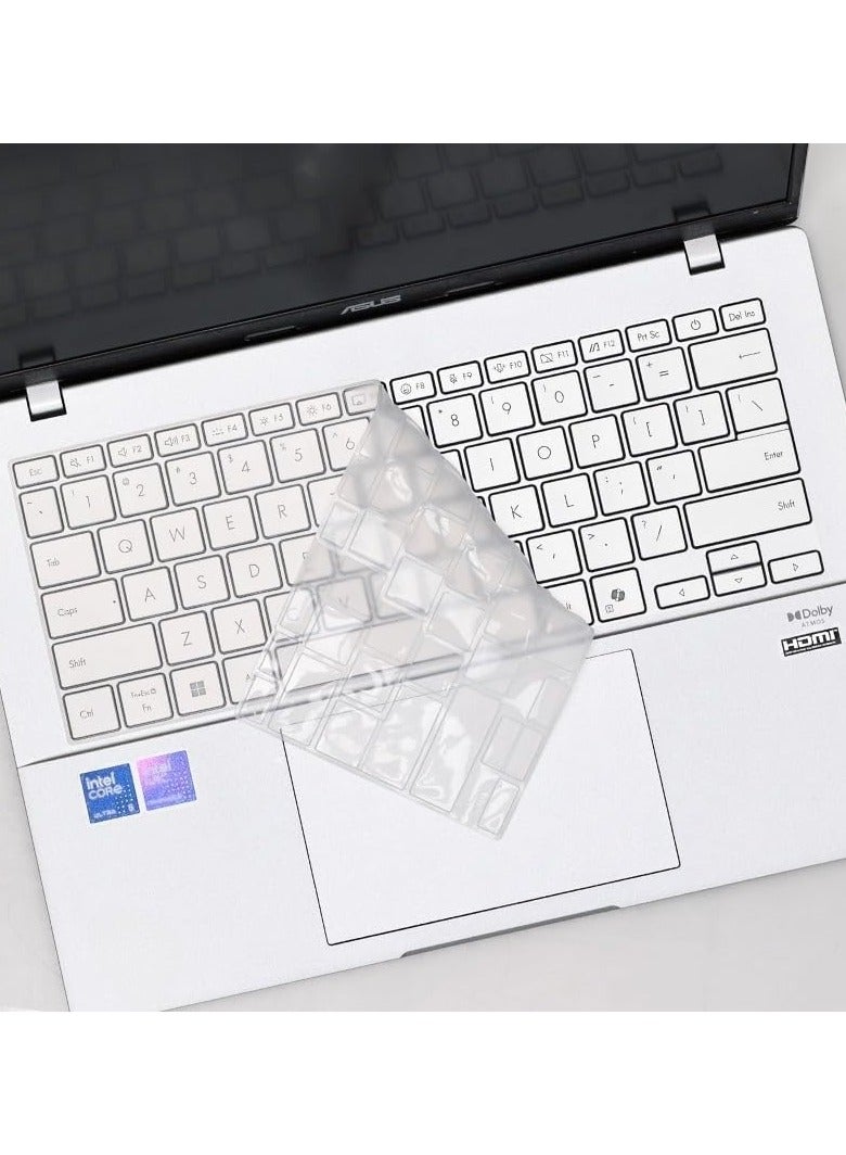 general Compatible with ASUS VivoBook S14 (S3407C) 2025 14-inch Fully Transparent Silicone Laptop Keyboard Cover and HD Tempered Glass - Image 5