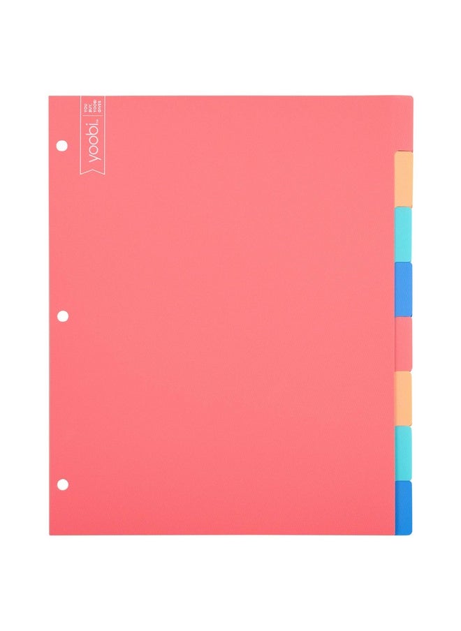 يوبي Binder 8 فواصل علامات التبويب، حزمة من 4 فواصل متعددة الألوان لـ 3 مجلدات حلقية، علامات تبويب صفحات منظم من البوليستر القوي مع ملصقات لاصقة فارغة وفواصل مجلد مع علامات تبويب للمدرسة والمكتب والمنزل  - Image 4