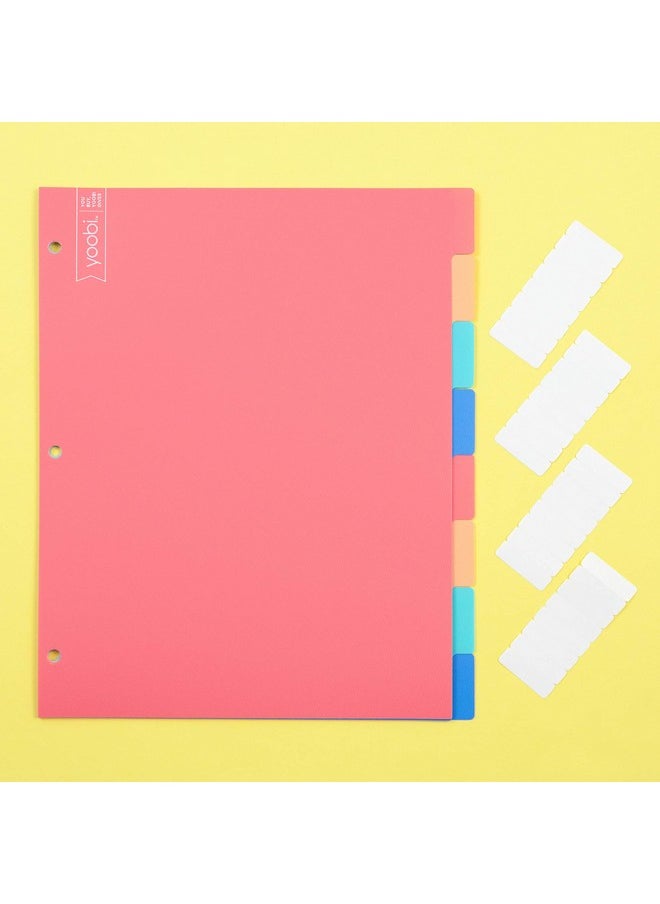 يوبي Binder 8 فواصل علامات التبويب، حزمة من 4 فواصل متعددة الألوان لـ 3 مجلدات حلقية، علامات تبويب صفحات منظم من البوليستر القوي مع ملصقات لاصقة فارغة وفواصل مجلد مع علامات تبويب للمدرسة والمكتب والمنزل  - Image 5