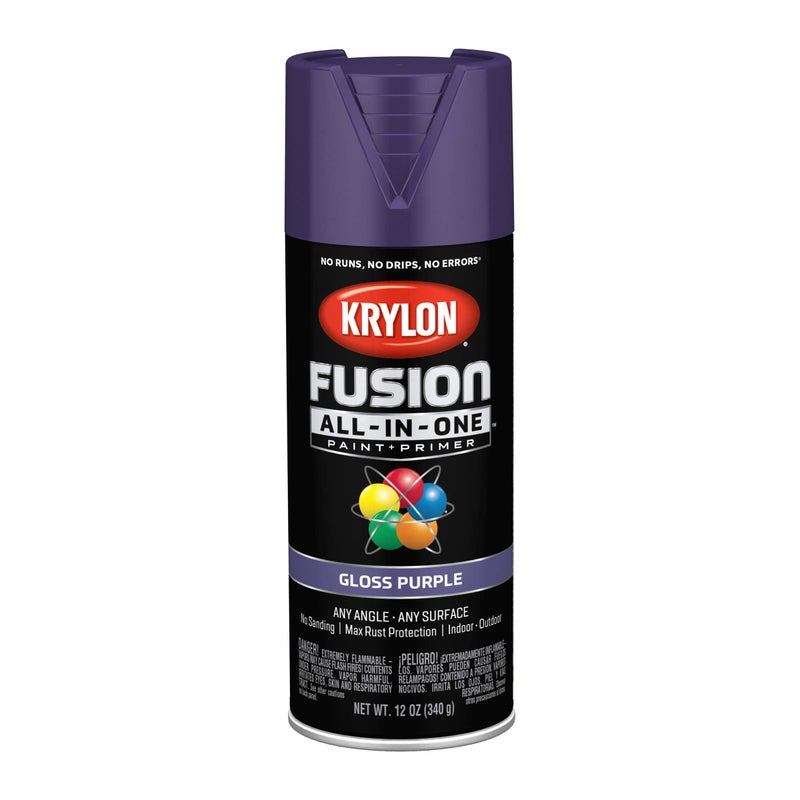 KRYLON 12 أونصة من طلاء ورذاذ برايمر كرايلون K02719007 فوشيا أرجواني شامل، لامع - Image 1