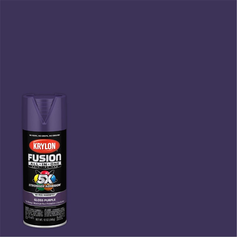 KRYLON 12 أونصة من طلاء ورذاذ برايمر كرايلون K02719007 فوشيا أرجواني شامل، لامع - Image 2