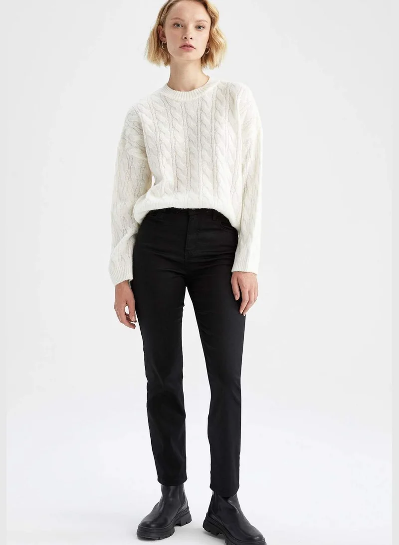 DeFacto Woman Oversize Fit Crew Neck Long Sleeve Tricot Pullover
