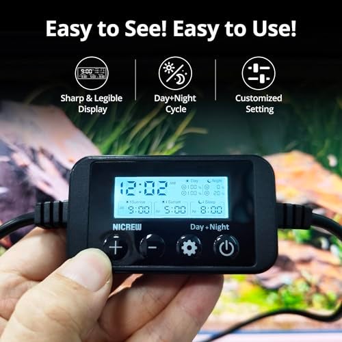 NICREW C10 Plants LED Aquarium Light, 12-18 in, 9 Watts, Full Spectrum Fish Tank Light with Timer, Day and Night Cycle, Brightness Adjustable - Image 4