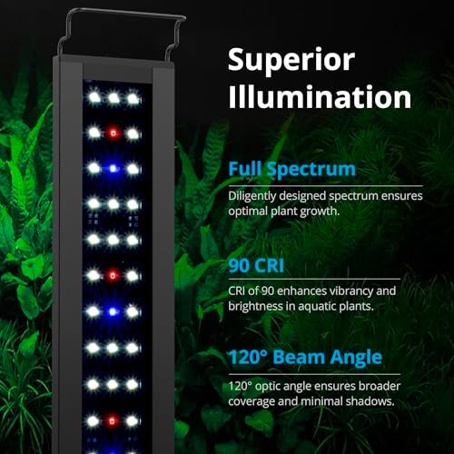 NICREW C10 Plants LED Aquarium Light, 12-18 in, 9 Watts, Full Spectrum Fish Tank Light with Timer, Day and Night Cycle, Brightness Adjustable - Image 3