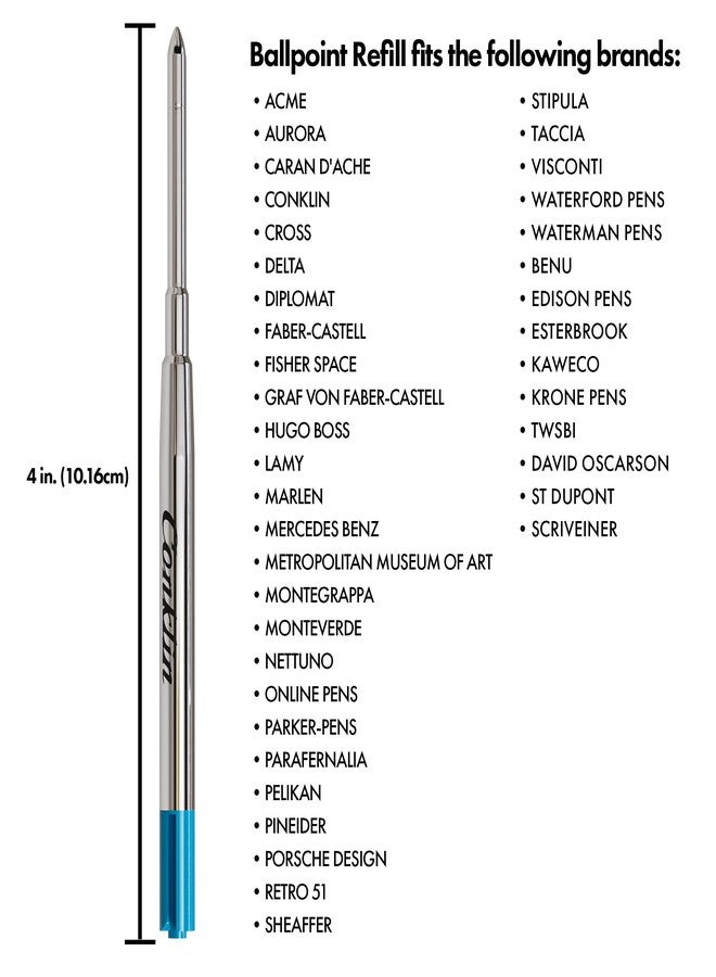 Conklin Soft Ink Ballpoint Refill, Blue (6 pcs tube) - Image 2
