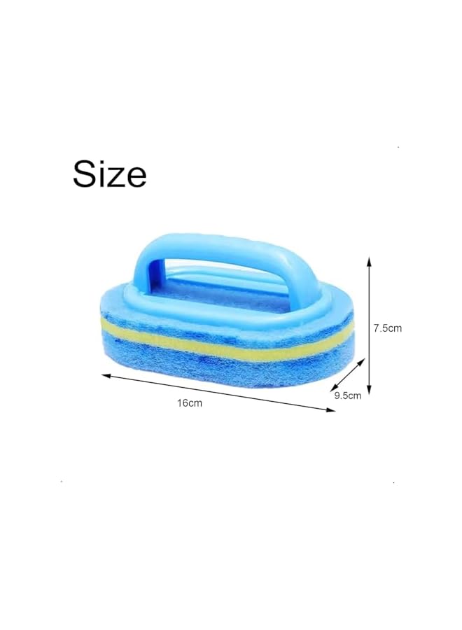 promass Cleaning Sponge Brush, 3 Layer Thick Cleaning Sponge with Handle for Cleaning, 2 Pack Blue Soft Magic Sponge Brush for Bathroom, Tile, Walls, Kitchen, Bathtub Ceramic Tile Cleaner Kitchen Tool - Image 5