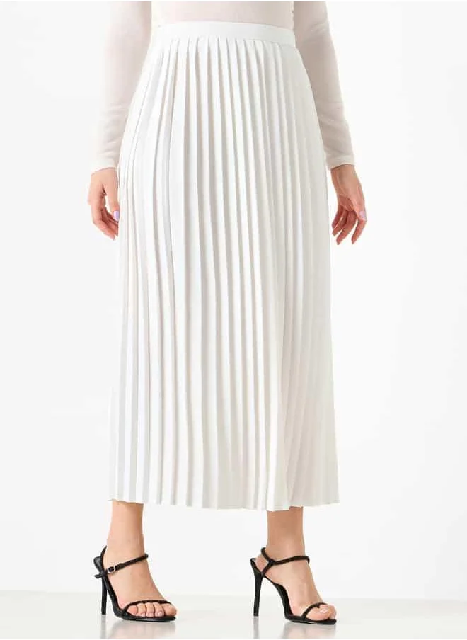 2Xtremz 2Xtremz Pleated Maxi A-line Skirt with Elasticated Waistband