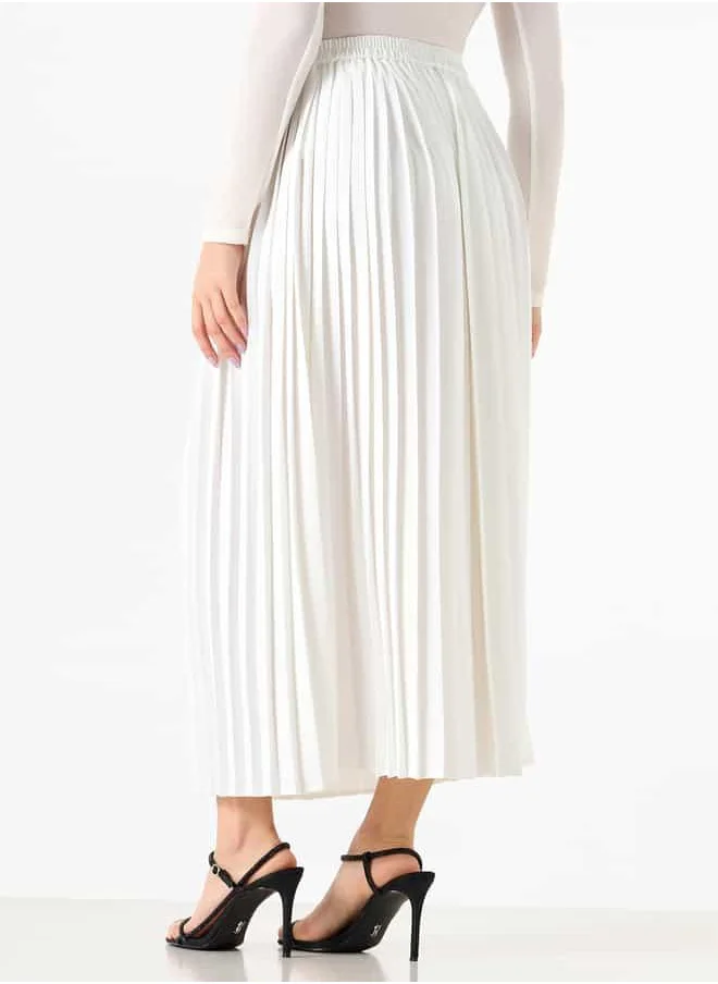 2Xtremz 2Xtremz Pleated Maxi A-line Skirt with Elasticated Waistband