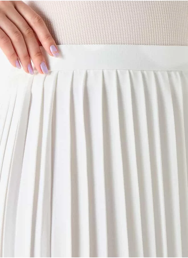 2Xtremz 2Xtremz Pleated Maxi A-line Skirt with Elasticated Waistband