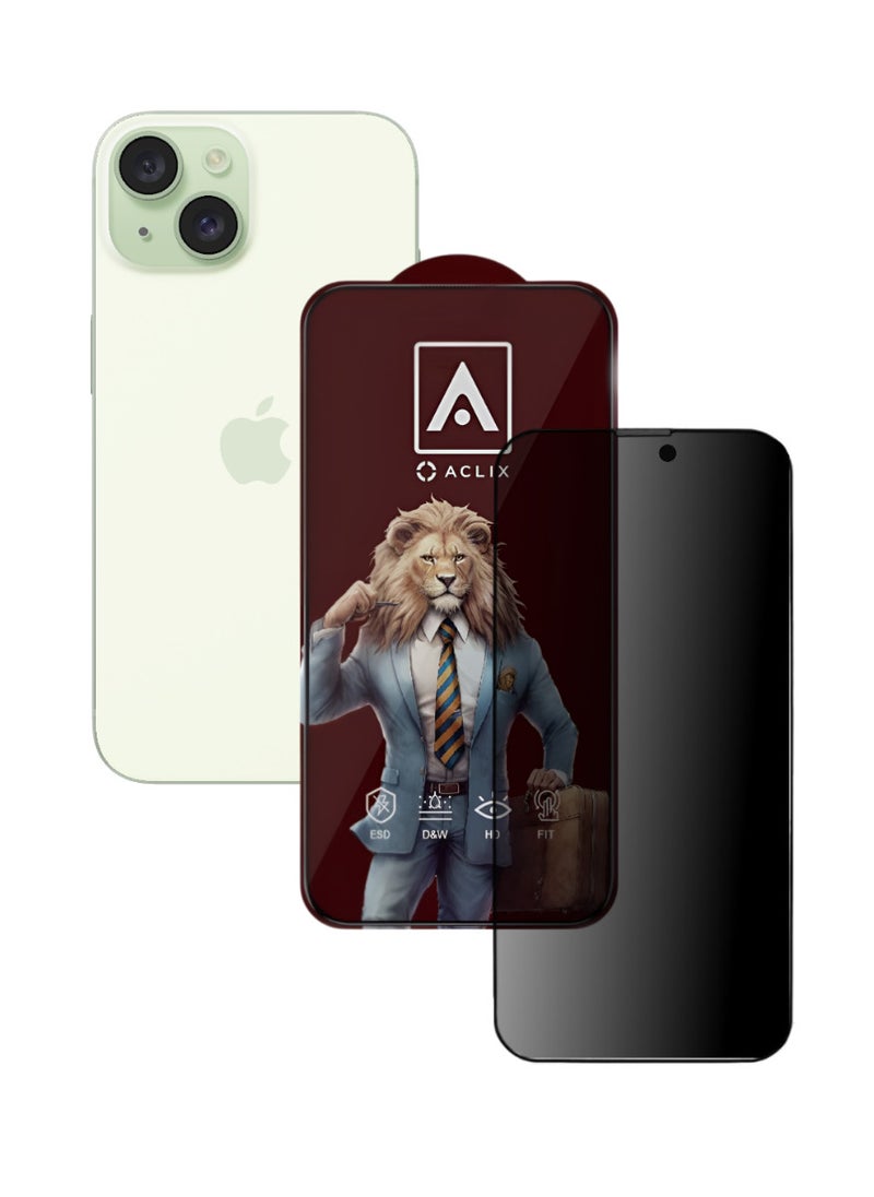 أكاليكس حماية شاشة، عاكس مخفي، لهاتف ايفون 15 بلاس، جودة ممتازة. - Image 1