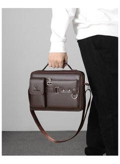 WEIXIER WEIXIER Business Briefcase Men's Shoulder Bag PU Leather Handbag Crossbody Bag  - Image 3