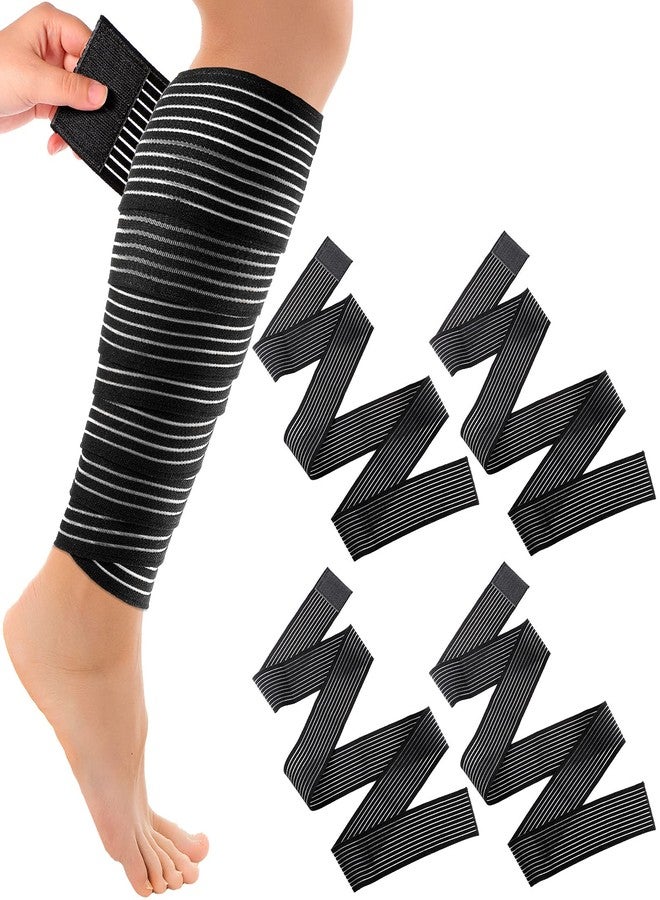 Syhood Compression Bandage Wraps for Leg, Elastic Calf Compression Sleeve Ankle Support, Adjustable Plus Size for Men and Women Stabilising Ligament, Joint Pain, Sports(4 Pieces,71 Inches) - Image 1