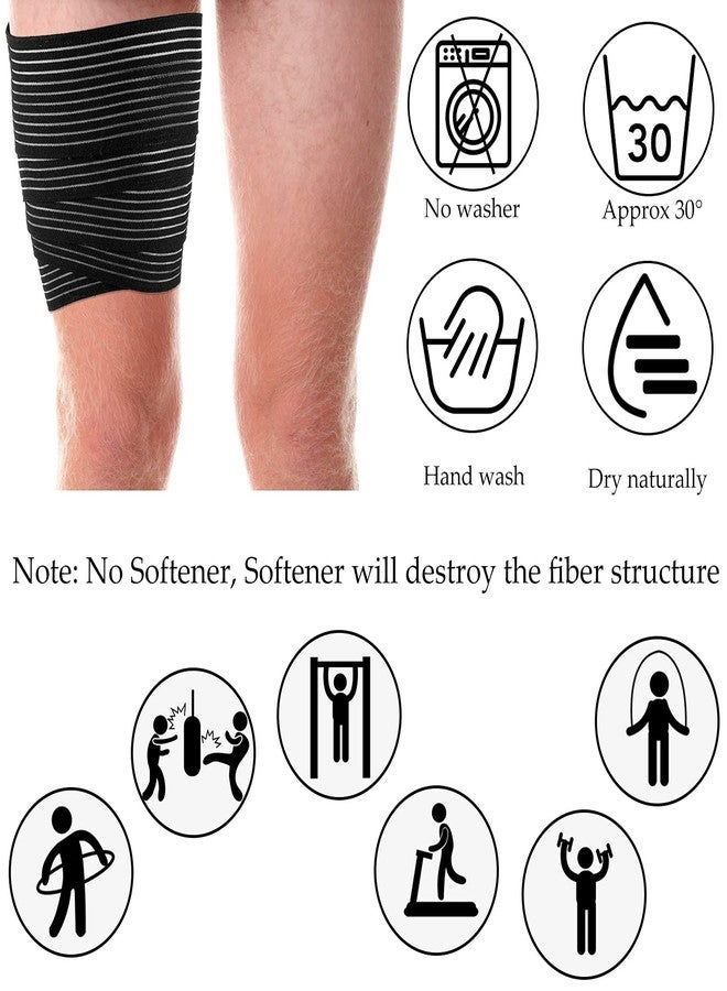 Syhood Compression Bandage Wraps for Leg, Elastic Calf Compression Sleeve Ankle Support, Adjustable Plus Size for Men and Women Stabilising Ligament, Joint Pain, Sports(4 Pieces,71 Inches) - Image 5